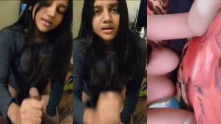 Hot Indian Big Eyed GF Gives Juicy Handjob Then Gets Fucked In Doggy By Small Dick BF