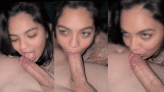 Hot Indian Girl Proudly Sucks Her BF’s Huge Dick With Lusty Eyes & Pride