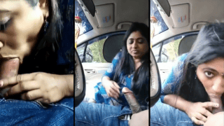 Dick Hungry Cheating Wife Gives Deepthroat Blowjob To Boss In His Car On Their Way To Office