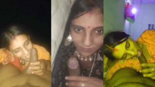 Newly Wed Beautiful Rajasthani Wife Passionately Sucks Husband’s Dick While He Records
